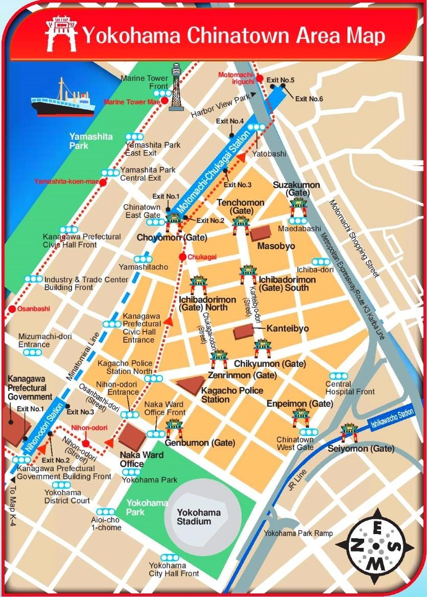 kort af Yokohama og Tokyo