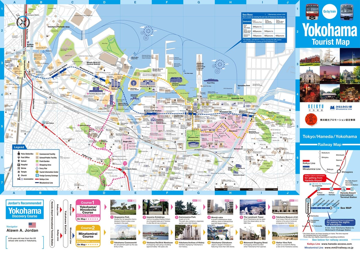 Kort af Yokohama attraktioner