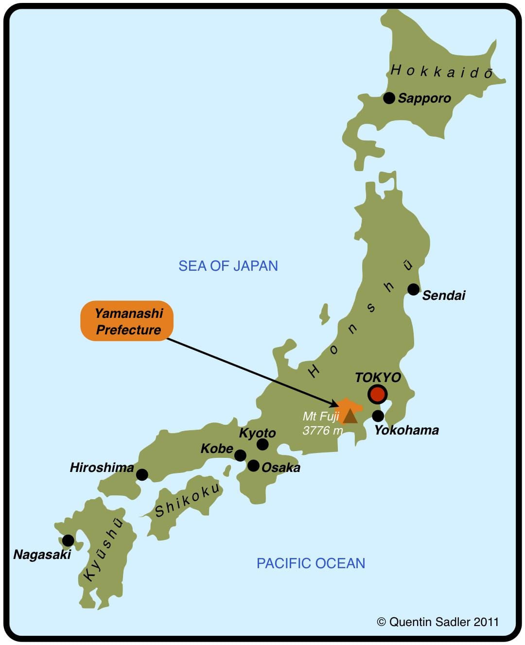 Yokohama på et kort