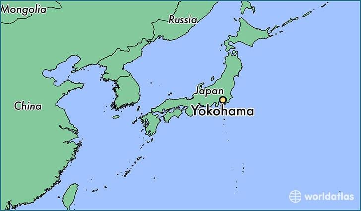 Kort af Yokohama på