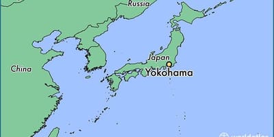 Kort af Yokohama på