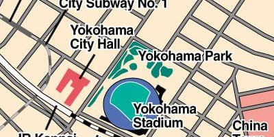 Kort af Yokohama stadion